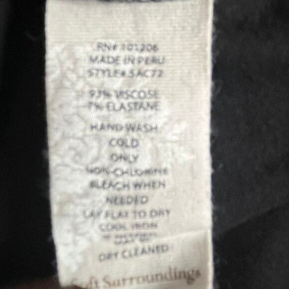 Soft Surroundings Shirt Womens 1X Black Pullover - Picture 5 of 12